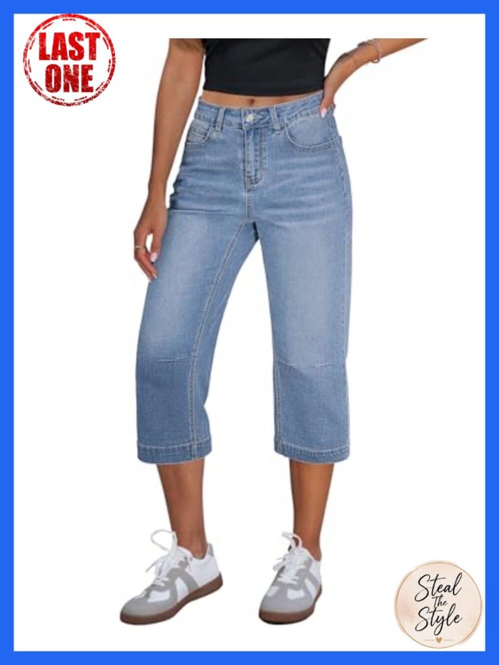 Capri Jeans for Women Mid Rise Straight Leg Casual Summer Stretchy Denim